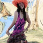 Bebhinn O'Mally from Clare Island looks at herself in a mirror in the Away with the Fairies arena.