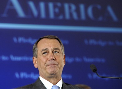 Speaker-designate of the US House of Representatives, John Boehner, tears up as he addresses crowds in Washington after last night's election results.