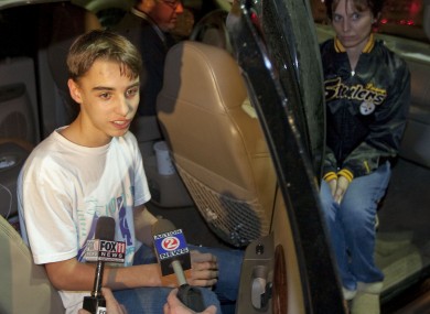 Austin Biehl, one of the 23 students held at gunpoint at Marinette High School speaks to local media after his release.