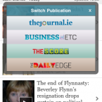 If you just hit the arrow in the top-right corner, you'll be given the option to switch between any of our four publications: TheJournal.ie, TheScore.ie, Business ETC and The Daily Edge.