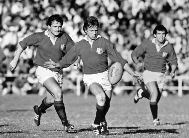 Instonians and Ireland scrumhalf Colin Patterson kicks for touch as the Lions defeat a Proteas Invitation XV 6-15 on the Lions tour of South Africa, 1980.