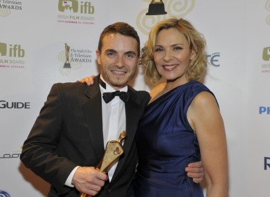 Martin McCann, IFTA winner of Lead Actor in a Film, with actress Kim Catrell.