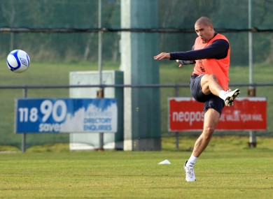 Jon Walters during squad training yesterday.