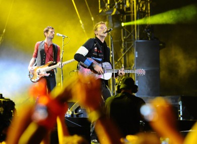Coldplay's Guy Berryman and Chris Martin: the band will headline the Oxegen festival in 2011, alongside acts like the Black Eyed Peas and Foo Fighters.