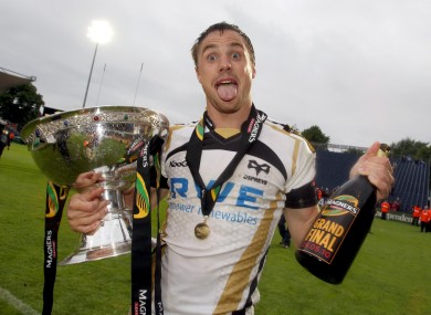 Ospreys' Tommy Bowe celebrates winning the Magners League at the RDS last year. Magners will end its five-year sponsorship of the league this year.
