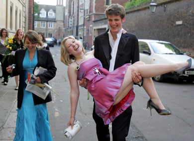 Cambridge students make their way home from a college ball in 2009