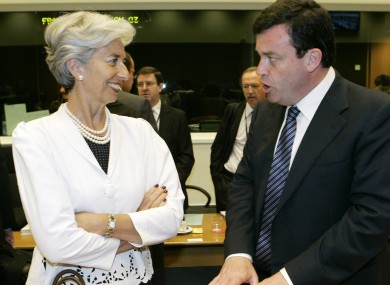 Christine Lagarde with Lenihan in 2008.