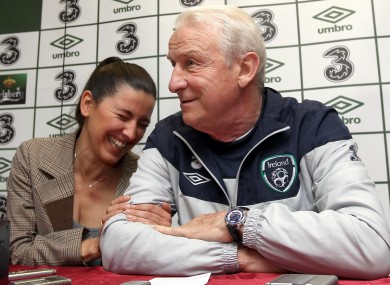 Manuela Spinelli and Giovanni Trapattoni.