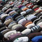 Hundreds of Kosovo Muslims pray in the capital Pristina during a protest calling for extra space in mosques. (AP Photo/Visar Kryeziu)