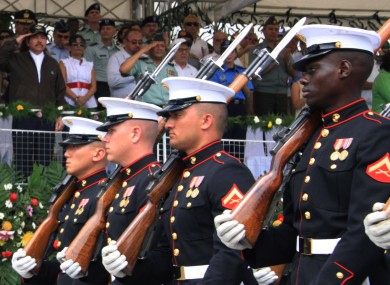 US marines on parade
