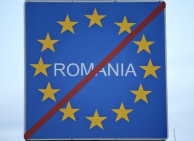 Another accession issue: This sign at the a border crossing between Romania and Moldova shows Romanian anger and disappointment over not being included in EU borderless travel zone.