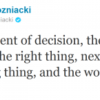 Wozniacki gets all philosphical and quotes Theodore Roosevelt for no apparent reason.