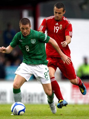 McCarthy in recent action for the U21s against Hungary.