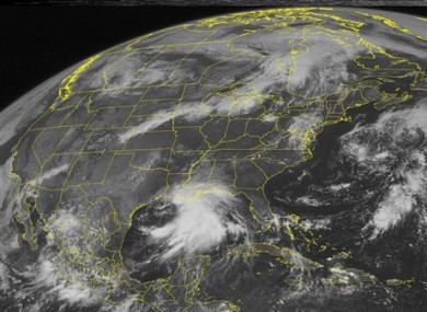 Satellite image of Hurricane Lee taken earlier today.