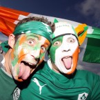 Ireland fans show their colours.