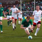 Ireland's Andrew Trimble scores a try.