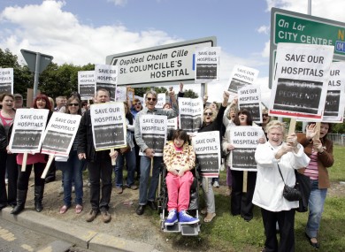 Protesters in Loughlinstown earlier this year