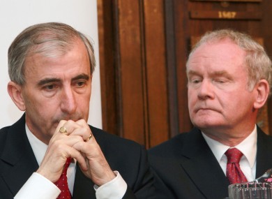 Gay Mitchell and Martin McGuinness mull something over at today's Inclusion Ireland debate