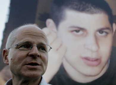 Gilad's father Noam Shalit at a demonstration calling for his son's release in 2008.
