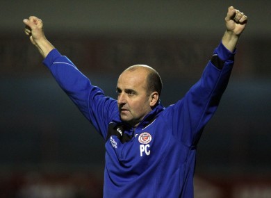 Cook celebrates during Sligo's 3-0 win over Bohemians last Friday night.