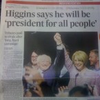 The Irish Times too leads with Michael D's promise to be a 'president for the people'.
