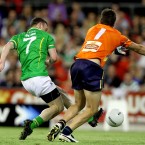Ireland's Leighton Glynn scores the opening goal.