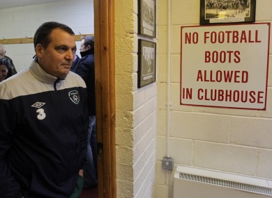 Marco Tardelli at a Gannon Park press briefing earlier.
