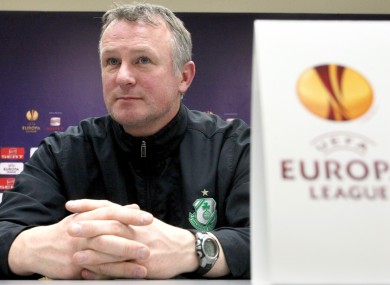 Shamrock Rovers boss Michael O'Neill at the press conference last night.