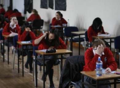 Junior Cert students in Dublin sitting their English exam last year.