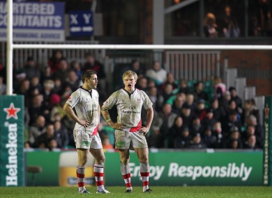 Spence (right) with Ulster team-mate Darren Cave.