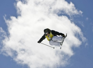 Sarah Burke in action during the Freestyle World Cup finals in 2008 (file photo).