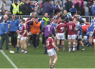 A still from footage of Sunday's violence in O'Moore Park, Portlaoise.