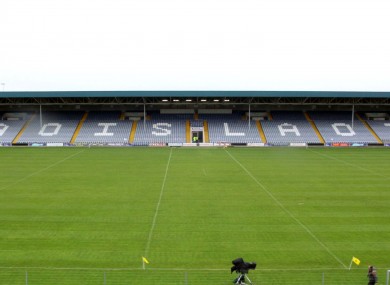 The covered stand at O'Moore Park.