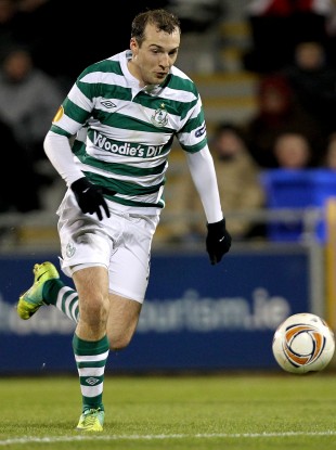 Sheppard in action for Rovers in the Europa League.