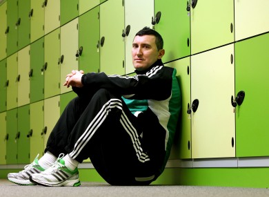 Bray Wanderers' Jason Byrne at the Aviva Stadium today.