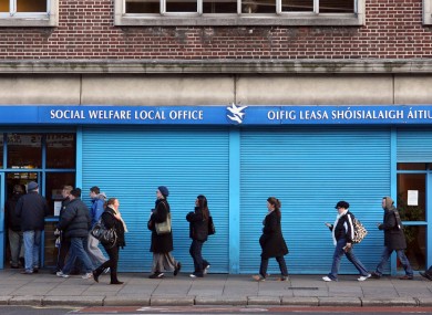 A queue at a social welfare office in Dublin