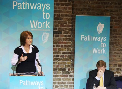 Joan Burton and Enda Kenny launching Pathways to Work today