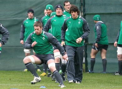 Sean O'Brien is put through his paces at training today.