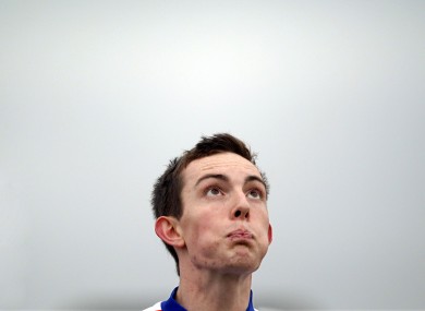 John Hutton of Mary Immaculate College keeps his eye on a dropping ball during yesterday's Collingwood Cup Final.