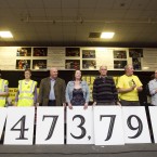 Protesters stand beside the number of people that they say wont pay the charge. (Leon Farrell/Photocall Ireland)