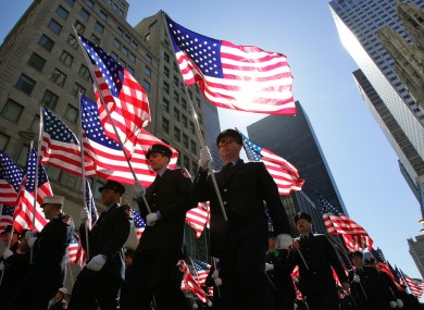 Members of the New York City Fire Department march up Fifth Avenue during the annual St. Patrick's Day Parade 2006 in New York.