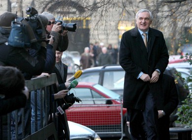 Bertie Ahern arrives to give evidence at the Mahon Tribunal in December 2007