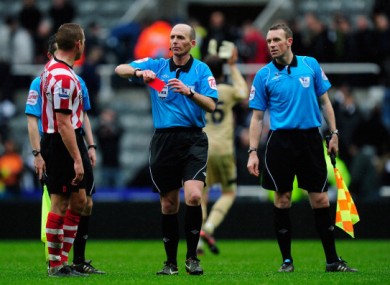 You're off: Lee Catermole is sent off after the whistle.