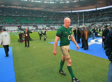 Not mad, just disappointed. Paul O'Connell leaves the pitch at Stade de France.