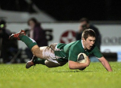 Luke McGrath scores a try.