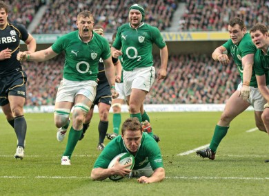 Eoin Reddan gets over for a first-half try.