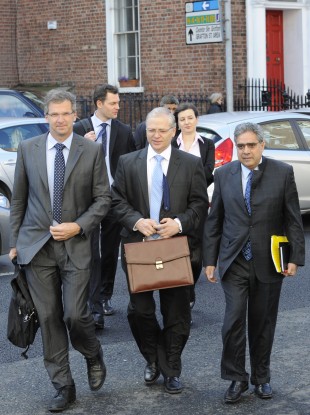 ECB economist Klaus Masuch, Director of Economic and Financial Affairs at the EC Istvan Szekely and IMF's Ajai Chopra in Dublin last week.