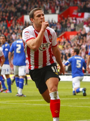 Southampton's Bill Sharp may be playing with a Premier League badge on his jersey next season.