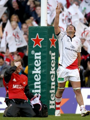 Ulster Pedrie Wannenburg celebrates at the final whistle.