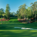 Par 3, 180 yards
The second short hole they play from a high tee down to a raised green with bunkers all around. Lots and lots of speed on the slopes. Jose Maria Olazabal took seven in 1991 and lost by one to Ian Woosn